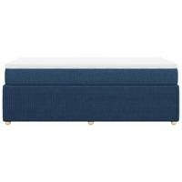 Boxspring met matras stof blauw 90x200 cm - thumbnail