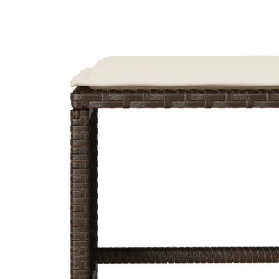 6-delige Loungeset met kussens poly rattan bruin - thumbnail