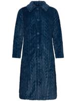 Duurzame fleece badjas marineblauw - thumbnail