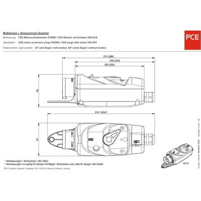 PCE 54015063 CEE-motorbeschermingsstekker 16 A 5-polig 400 V 1 stuk(s)