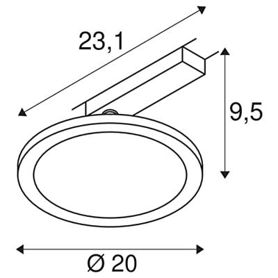 SLV 1-fase led paneelPanel Track rond wit - 1004936