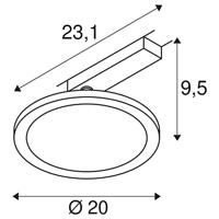 SLV PANEL TRACK 1004936 230V-railsysteem lamp 1-fasig - thumbnail