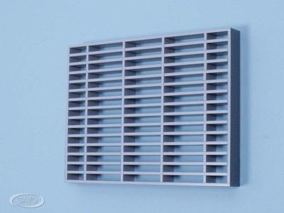 Lamellenrooster brandwerend zonder kader grijze lamellen