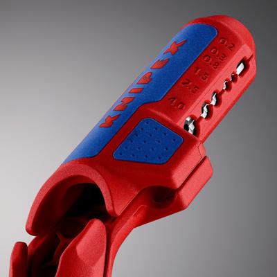Knipex 16 95 02 SB ErgoStrip Kabelstripper Geschikt voor: Ronde kabel, Kabel voor vochtige ruimte, Datakabel, Coaxkabel 4.8 tot 13 mm 0.2 tot 4 mm² Knipex 16 95 02 SB ErgoStrip Kabelstripper Geschikt voor: Ronde kabel, Kabel voor vochtige ruimte, Datakabel, Coaxkabel 4.8 tot 13 mm 0.2 tot 4 mm²
