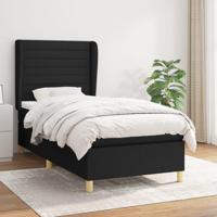Boxspring met matras stof zwart 90x190 cm - thumbnail