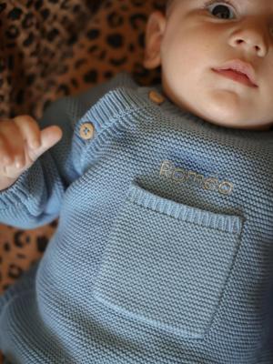 Babypakje in tricot ENVIE DE FRAISE ijsblauw