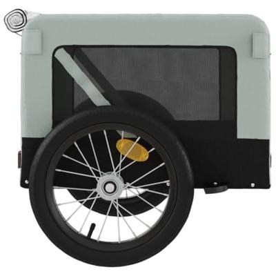 Hondenfietstrailer oxfordstof en ijzer grijs en zwart - thumbnail