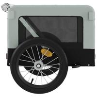 Hondenfietstrailer oxfordstof en ijzer grijs en zwart - thumbnail