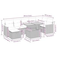 10-delige Loungeset met kussens poly rattan acacia beige - thumbnail