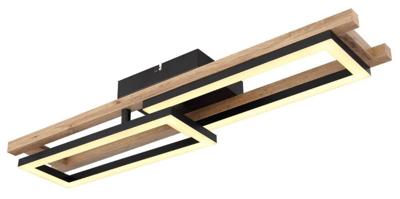 Globo PlafondlampIlla zwart met hout - 67266D