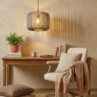 Lyora HanglampAbby Ø 33cm bruin met blauw - 9586606 - thumbnail