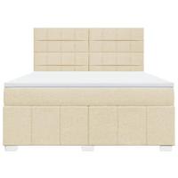 Boxspring met matras stof crèmekleurig 180x200 cm - thumbnail