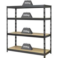 TOOLCRAFT KIT77 Brede stellingkast basismodule 350 kg (b x h x d) 1600 x 1800 x 600 mm Metaal, MDF Antraciet/zwart - thumbnail