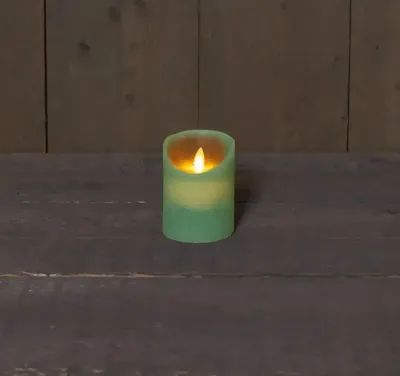 LED Kaars Wax Jade Groen 10cm