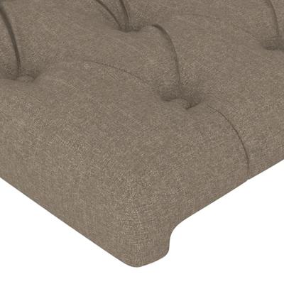Hoofdbord met randen 147x16x118/128 cm stof taupe - thumbnail