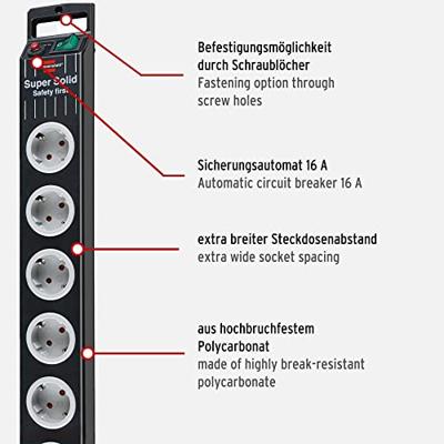 Brennenstuhl 1153380118 power uitbreiding 2,5 m 8 AC-uitgang(en) Zwart, Grijs - thumbnail