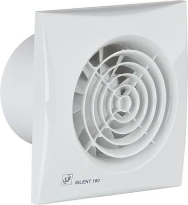 S en P Silent 100 CDZ badkamerventilator met instelbare nalooptimer en bewegingsmelder wit