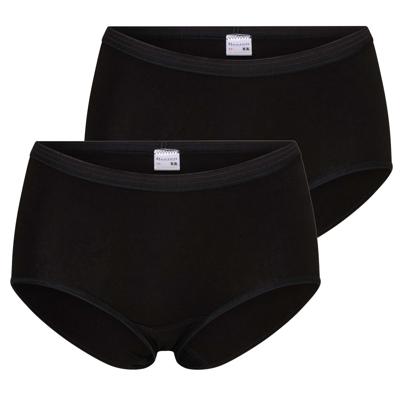 2-pak dames slip - midi comfort - badstof kruisje - Dames onderbroek - dames ondergoed - M - Zwart - Onderbroek - Ondergoed - M - Onderbroek - - M