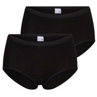 2-pak dames slip - midi comfort - badstof kruisje - Dames onderbroek - dames ondergoed - M - Zwart - Onderbroek - Ondergoed - M - Onderbroek - - M - thumbnail