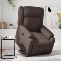 Sta-op-stoel elektrisch kunstleer bruin - thumbnail