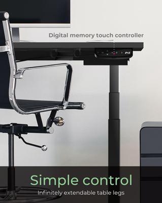 ICY BOX Zit-sta-bureauframe Elektrisch in hoogte verstelbaar Hoogte: 620 tot 1280 mm (b x d) 1047 mm x 300 mm Zwart IB-EW206B-T 60867