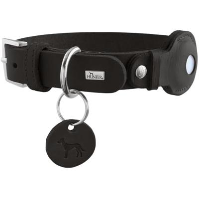 HUNTER Hondenhalsband met Apple AirTag-houder Viborg, zwart, Maat: 60