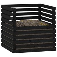 VidaXL Compostbak 80x80x78 cm massief grenenhout zwart - thumbnail