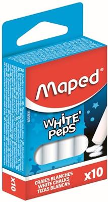 Schoolbordkrijt maped white'peps set 10st wit