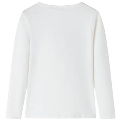 Kindershirt met lange mouwen dierenprint 140 ecrukleurig