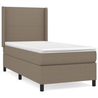 Boxspring met matras stof taupe 140x190 cm - thumbnail
