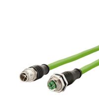 Metz Connect 142M2X12100 M12 Netwerkkabel, patchkabel CAT 6A S/FTP 10.00 m Groen PUR-mantel, Zuurbestendig, Ozonbestendig, UV-bestendig, Geschikt voor - thumbnail