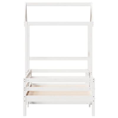 Bedframe met huisje massief grenenhout wit 80x200 cm