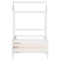 Bedframe met huisje massief grenenhout wit 80x200 cm - thumbnail