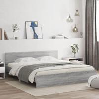 Bedframe met hoofdeinde en LED-licht grijs sonoma 180x200 cm - thumbnail