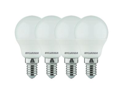 Sylvania Ledlamp - e14 - 470 lm - kogel - mat - 4 stuks Sylvania Ledlamp - e14 - 470 lm - kogel - mat - 4 stuks