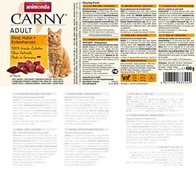 ANIMONDA Carny Adult Beef, chicken and duck hearts - nat kattenvoer - 400g