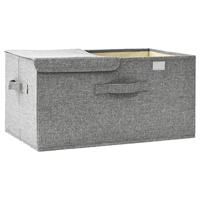 VidaXL Opbergbox 50x30x25 cm stof grijs - thumbnail