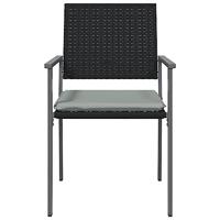 Tuinstoelen 2 st met kussens 54x62,5x89 cm poly rattan zwart - thumbnail