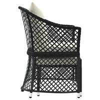 2-delige Loungeset met kussens poly rattan zwart - thumbnail