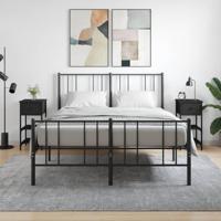 Nachtkastjes 2 st 34x36x70 cm bewerkt hout zwart - thumbnail