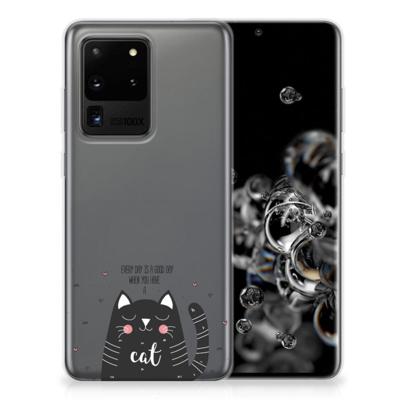 Samsung Galaxy S20 Ultra Telefoonhoesje met Naam Cat Good Day Samsung Galaxy S20 Ultra Telefoonhoesje met Naam Cat Good Day