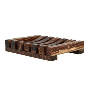 Happysoaps Shampoo bar/zeep houder van donker hout 1 Stuks