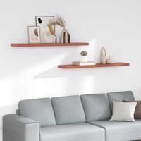 Wandplank met opslag 2 pcs Rood 120 x 23,5 x 4 cm Bewerkt hout - thumbnail