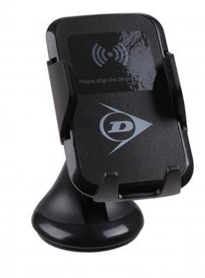 Dunlop telefoonhouder met draadloze oplaadfunctie 12 cm zwart