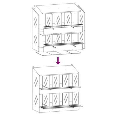 Kippennestkast met 8 vakken gegalvaniseerd metaal zilverkleurig Kippennestkast met 8 vakken gegalvaniseerd metaal zilverkleurig
