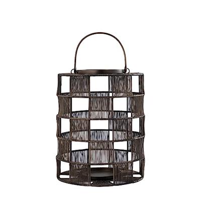 PTMD Stenn Lantaarn - 24x24x30 cm - Ijzer - Messing