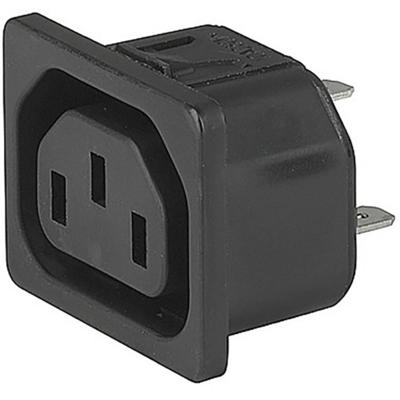 Schurter 3-144-643 Apparaatstekker (koud) Bus, recht Totaal aantal polen: 3 + PE 10 mA Zwart 1 stuk(s) Piece