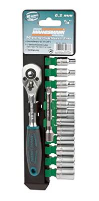 Brüder Mannesmann Dopsleutelset 14 dlg 1/4" (Hobby) - 29114