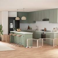 Hondenhek inklapbaar met deur 10 panelen 800 cm populierenhout - thumbnail