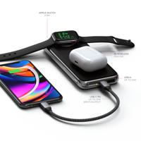 Satechi Quatro Wireless powerbank 10000 mAh Qi Wireless Charging USB-A, USB-C Zwart - thumbnail